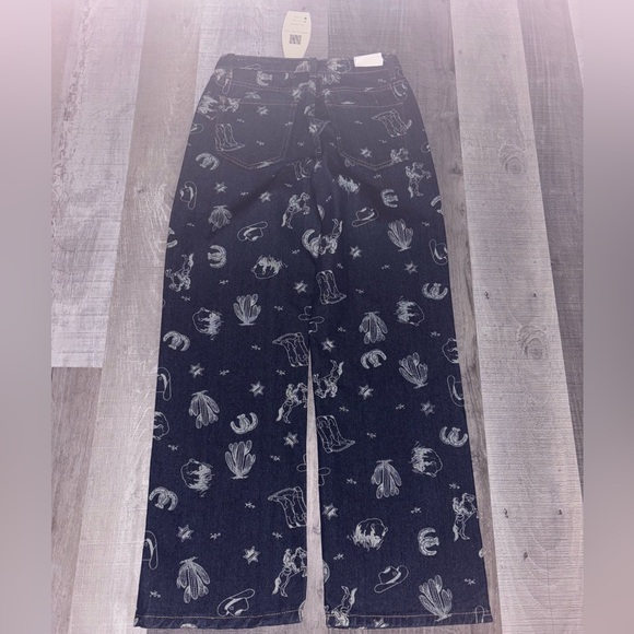 🤠NWT Cali 1850 Western Wide Leg Blue Jeans - Picture 6 of 10